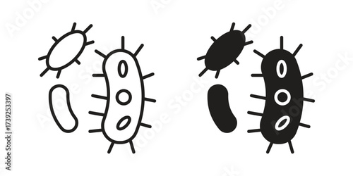 Bacteria icon simple vector symbol