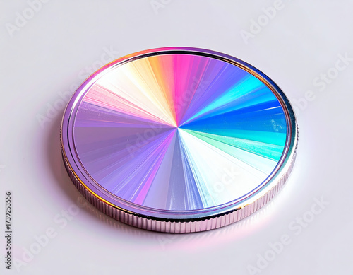 Iridescent Coin A Kaleidoscope of Colors in Metal