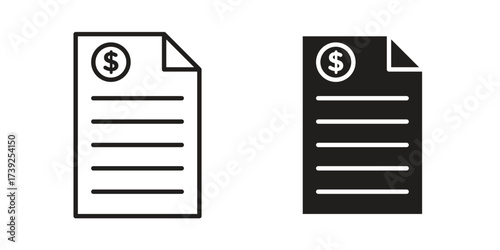 Bank statement icon simple vector symbol