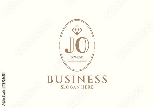 Initial Elegant JO Diamond Business Logo for Jewelry Boutique