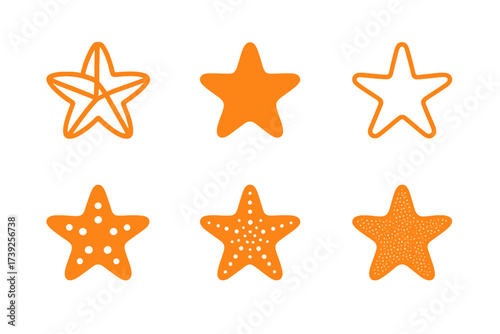 Underwater Coral Logos. underwater coral garden. Set Logo of underwater coral garden: starfish. harmonious logo variations of the same emblematic concept, each