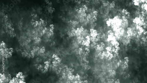Abstract cloudy texture in black, gray, and white tones with a smoky and misty atmosphere. Storm clouds, fog, or cosmic nebula effects. Light and shadow dramatic, moody, and textured background