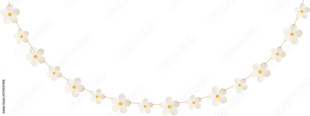 Naklejka premium Hanging White Paper Flower Decorative for Birthday