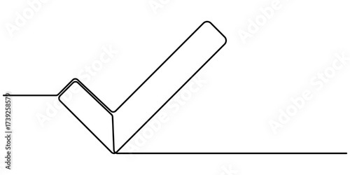 Check mark continuous one line drawing and minimalist style isolate outline vector. 