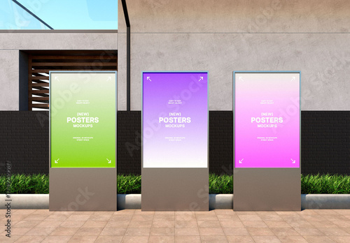 Vertical Street Posters Mockup