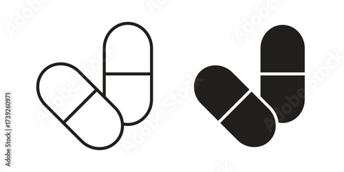 Capsule icon simple vector symbol