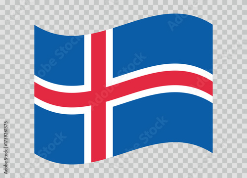 Flag of Iceland. Icelandic national symbol in official colors. Template icon. Abstract vector background.