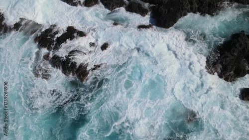 Raging Ocean Waves and Rocks