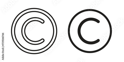 Copyright icon simple vector symbol