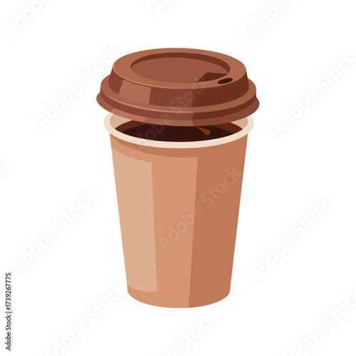 Enjoy fresh coffee in a stylish brown paper cup with a lid for your morning commute or afternoon pick me up