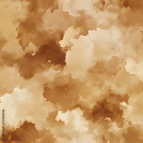 Abstract Brown Watercolor Cloudscape Background Texture