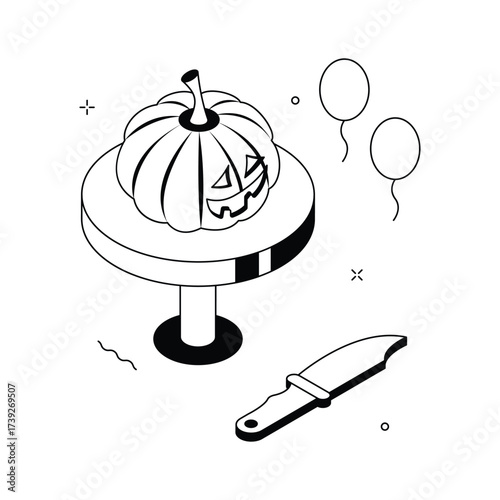 An eye catching illustration of halloween celebration in isometric style