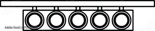 Vector silhouette racing starting lights indicator board illustration