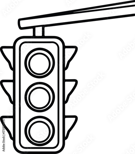 Vector silhouette traffic light signal outline style illustration