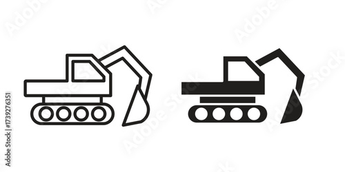 Excavator icon simple vector symbol