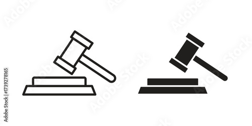 Gavel icon simple vector symbol