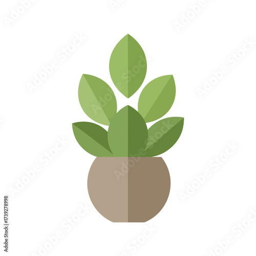 Charming potted plant flat design for your modern interior decor project adds a touch of nature to your design scheme