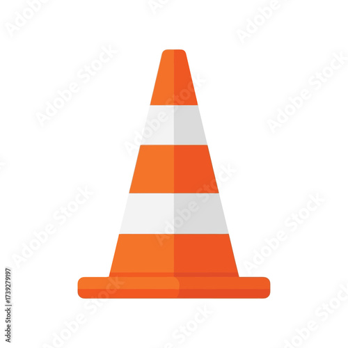 Vibrant orange traffic cone marking safety zones and construction areas with clear visibility and modern design