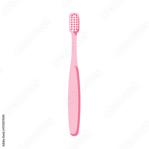 Pretty pink toothbrush for healthy teeth and gums, promoting dental hygiene and fresh breath every day