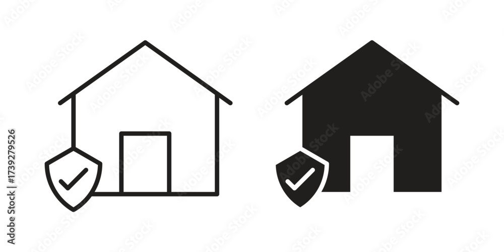 Fototapeta premium Home insurance icon simple vector symbol