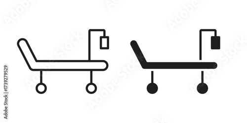Hospital bed icon simple vector symbol