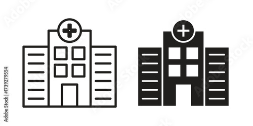 Hospital icon simple vector symbol