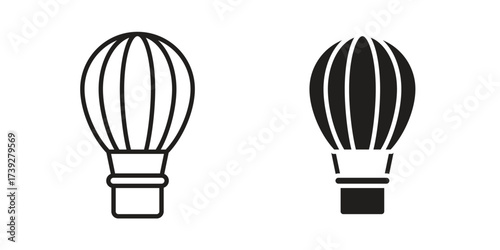 Hot air balloon icon simple vector symbol