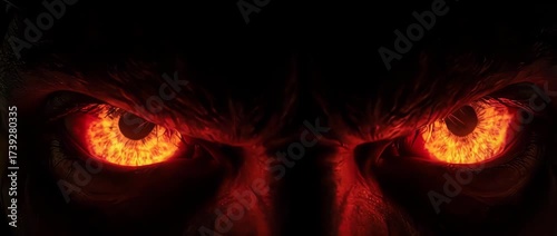 flaming scary spooky halloween eyes blinking and looking around mischievously, ready for projecting prank