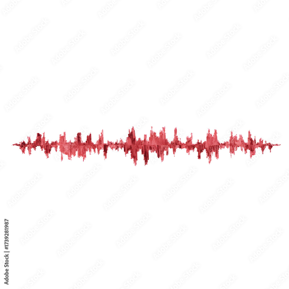 Naklejka premium Red sound wave graphic on transparent background
