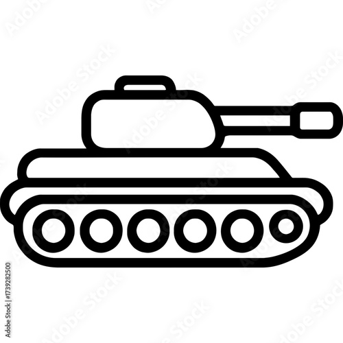 Minimalistic main battle tank icon