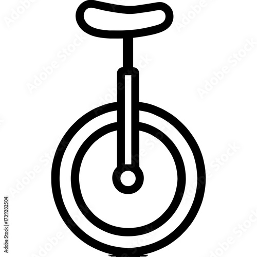 Minimalistic unicycle icon with clean lines