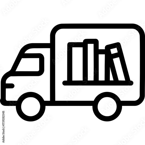 Minimalistic mobile library icon