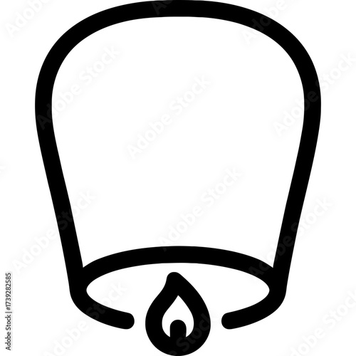Minimalistic icon of a sky lantern