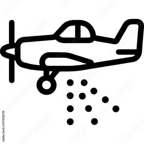 Minimalistic crop duster icon design
