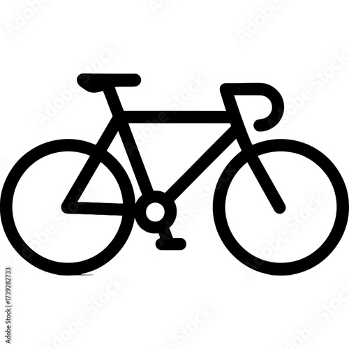 Minimalist road bike icon design