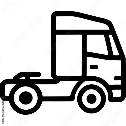 Minimalistic semi-truck tractor unit icon
