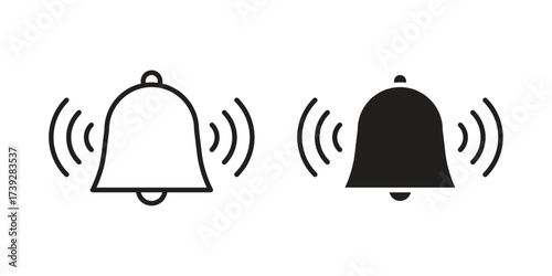 Notification bell icon simple vector symbol