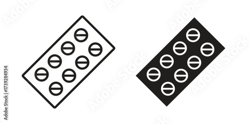 Pill blister simple vector symbol icon simple vector symbol