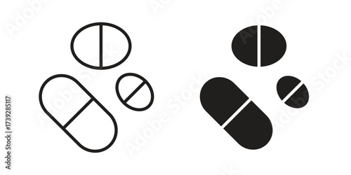 Pills icon simple vector symbol