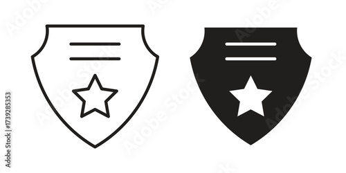 Police badge icon simple vector symbol
