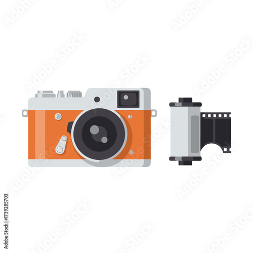 Capture stunning memories with a vintage camera and film roll bringing back retro vibes and nostalgic feelings to your life
