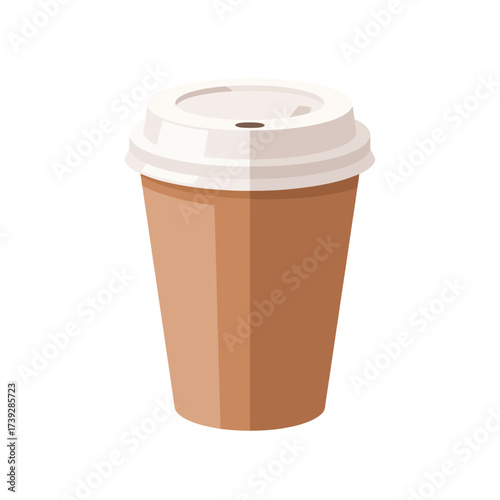 Enjoy a fresh cup of coffee to go in a simple brown paper cup with white lid, perfect for a quick pick-me-up