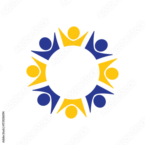 rotating successful people community logo design