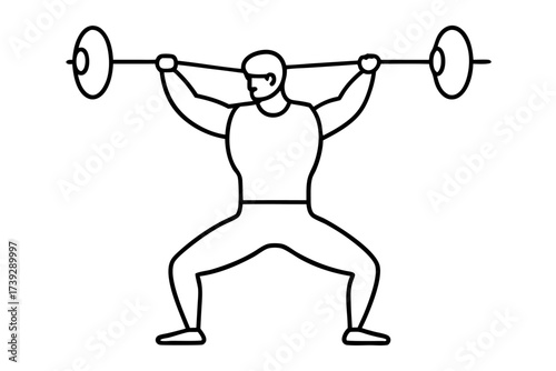 Powerful woman athlete training with a barbell at the gym for maximum strength and muscle growth through dedicated weightlifting exercise and fitness