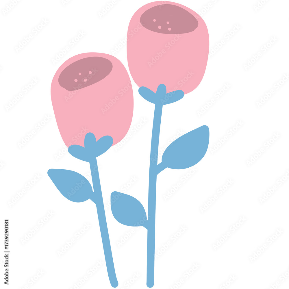Fototapeta premium Minimal Pastel Bloom - Twin Buds