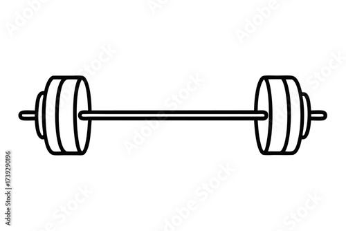 Black heavy metal dumbbell isolated on white background for fitness and strength training exercise in the gym