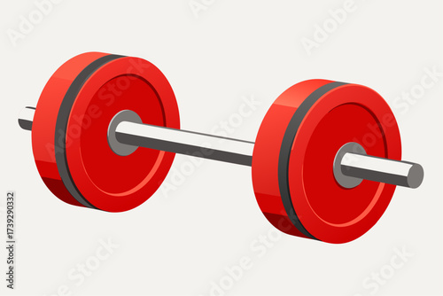 An isolated metal dumbbell for weightlifting and fitness training is a heavy gym equipment object for strength muscle workout