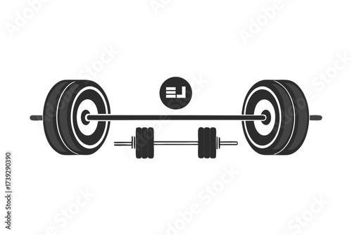 Heavy metal dumbbell isolated on white for strength training and fitness workout