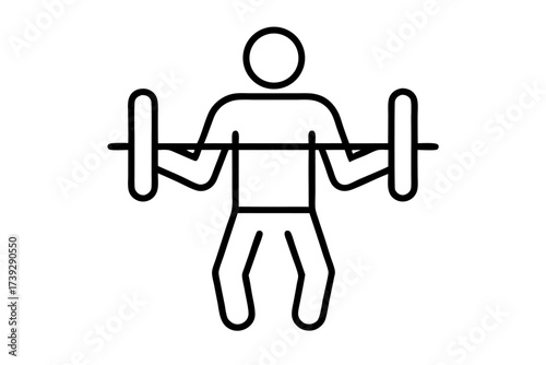 Vector icon of a strong man lifting dumbbells silhouette, a perfect symbol for fitness and gym business design