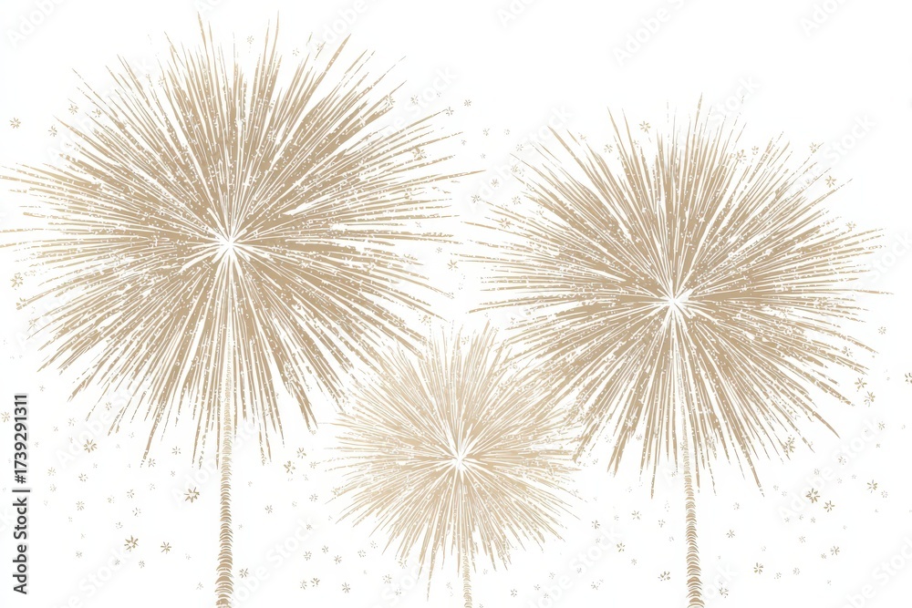 Obraz premium Three dandelions sit together on a white background